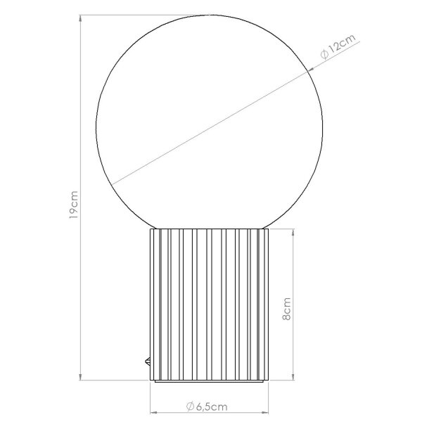 Kleine Tischleuchte Glas Aluminium Ocker G9 19 cm