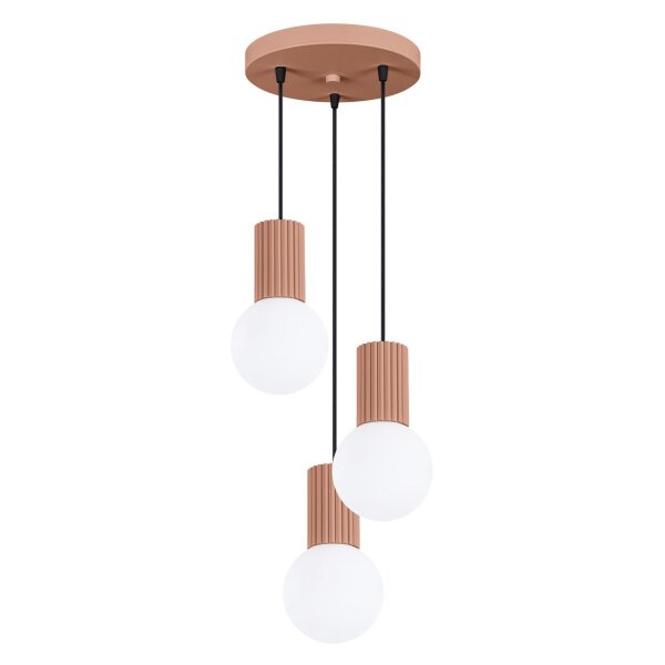 Pendelleuchte Glas Aluminium 3-flammig G9 B:25 cm Mokka