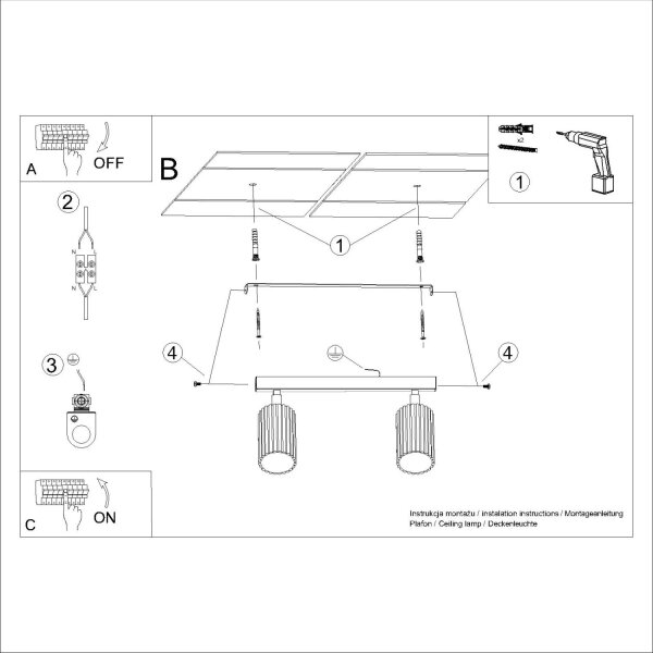 Deckenstrahler 2-flammig verstellbar 30 cm GU10 Taupe