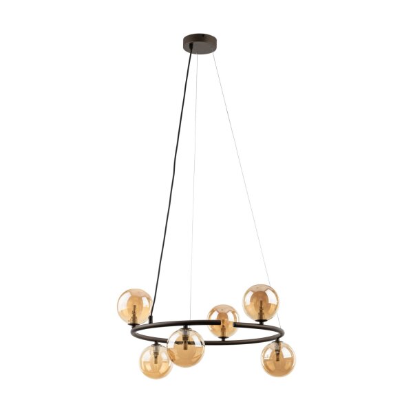 Pendelleuchte Glas Braun Bernstein G9 B:62 cm zeitlos