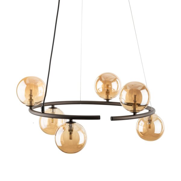 Pendelleuchte Glas Braun Bernstein G9 B:62 cm zeitlos