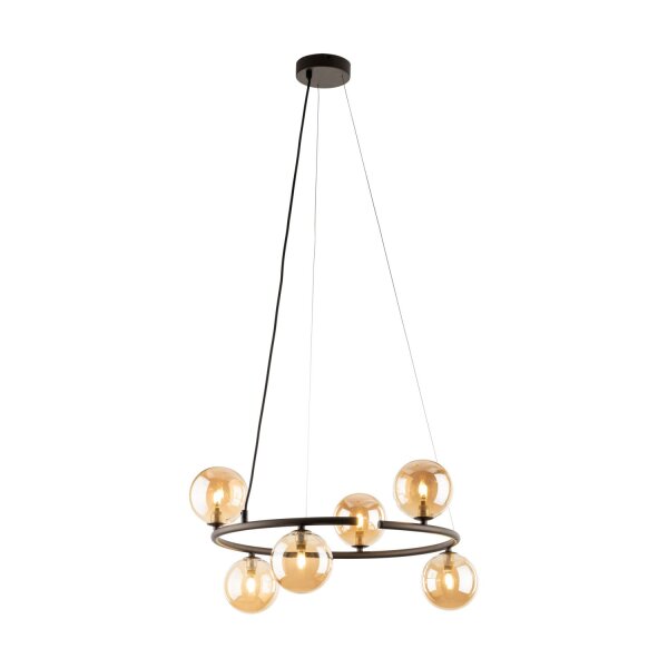 Pendelleuchte Glas Braun Bernstein G9 B:62 cm zeitlos