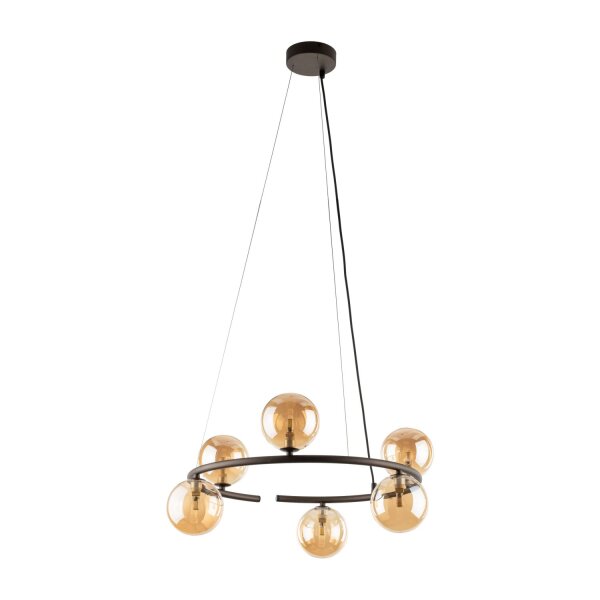 Pendelleuchte Glas Braun Bernstein G9 B:62 cm zeitlos