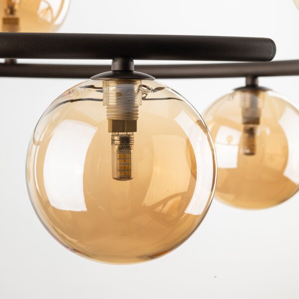 Pendelleuchte Glas Braun Bernstein G9 B:62 cm zeitlos
