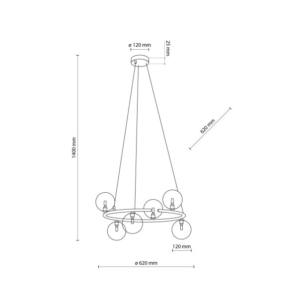 Pendelleuchte Glas Braun Bernstein G9 B:62 cm zeitlos
