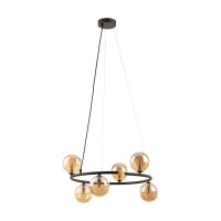 Pendelleuchte Glas Braun Bernstein G9 B:62 cm zeitlos