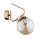 Wandlampe Rauchglas Metall E14 29 cm Gold Retro Kugelschirm