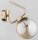 Wandlampe Rauchglas Metall E14 29 cm Gold Retro Kugelschirm