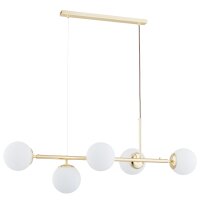 Hängeleuchte Gold Weiß 100 cm E14 5-flammig...