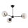Deckenlampe Rauchglas Metall 65 cm Schwarz Beige Gold E14 3-flammig