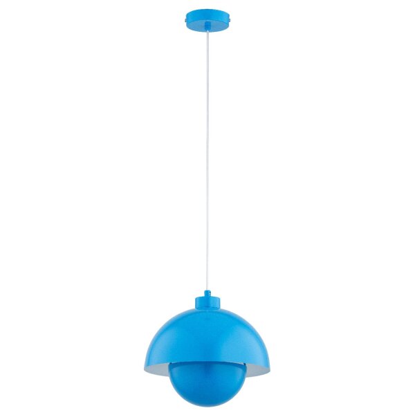 Hängeleuchte Glas Metall Blau Ø 27 cm E27 Retro Hängelampe