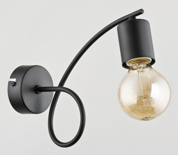 Wandlampe Metall klein Schwarz Retro Design E27 22 cm