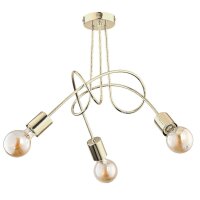 Deckenleuchte Retro Metall 48 cm Gold 3-flammig E27