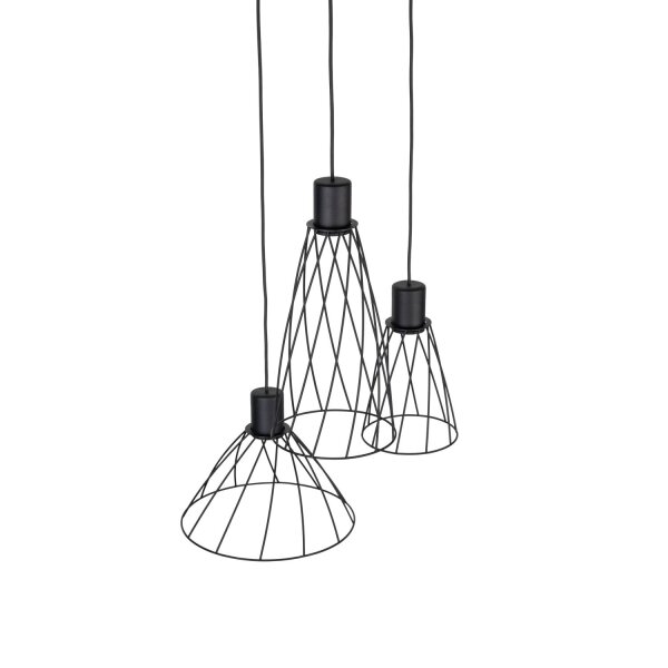 Pendelleuchte Schwarz Metall B:50 cm E27 zeitlos offen