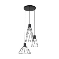 Pendelleuchte Schwarz Metall B:50 cm E27 zeitlos offen