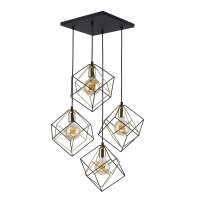 Pendelleuchte Schwarz E27 53 cm modern Stahl Gold