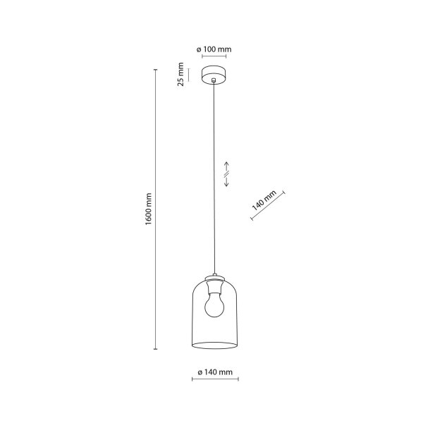Pendelleuchte Metall Schwarz B:14 cm E27 Glas Lila