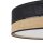 Deckenleuchte Schwarz Natur Stoff 45 cm E27 wohnlich