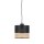 Pendelleuchte Schwarz Natur Stoff 20 cm E27 wohnlich