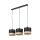 H&auml;ngelampe Schwarz Natur Stoff 60 cm E27 3-flammig