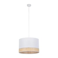 Hängelampe Stoffschirm Weiß Natur E27 38 cm...
