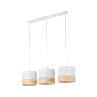 Pendelleuchte Stoff Weiß Natur E27 60cm lang blendarm