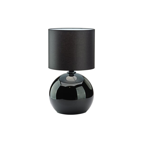 Tischleuchte Schwarz Modern 36 cm E27 Glas Stoff