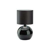 Tischleuchte Schwarz Modern 36 cm E27 Glas Stoff