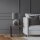 Tischleuchte Grau Modern 36 cm E27 Glas Stoff