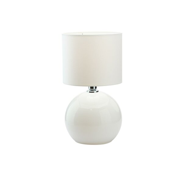 Tischleuchte Weiß Modern 36 cm E27 Glas Stoff stilvoll