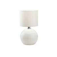 Tischleuchte Weiß Modern 36 cm E27 Glas Stoff stilvoll