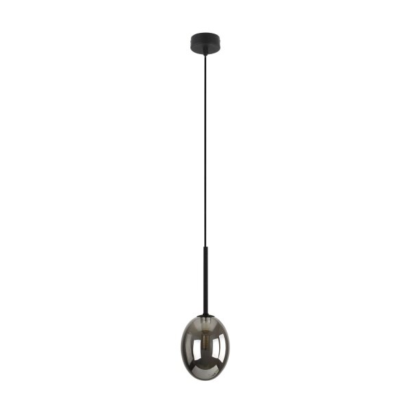 Pendelleuchte Schwarz B:10 cm G9 Metall Glas in Graphit