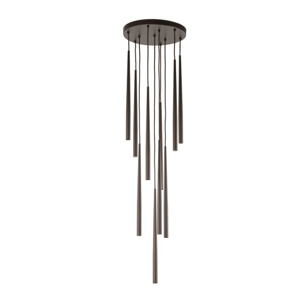 Pendelleuchte Braun B:35 cm 10-flmg G9 Stahl Zylinder