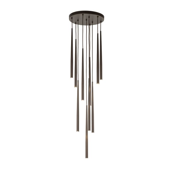Pendelleuchte Braun B:35 cm 10-flmg G9 Stahl Zylinder