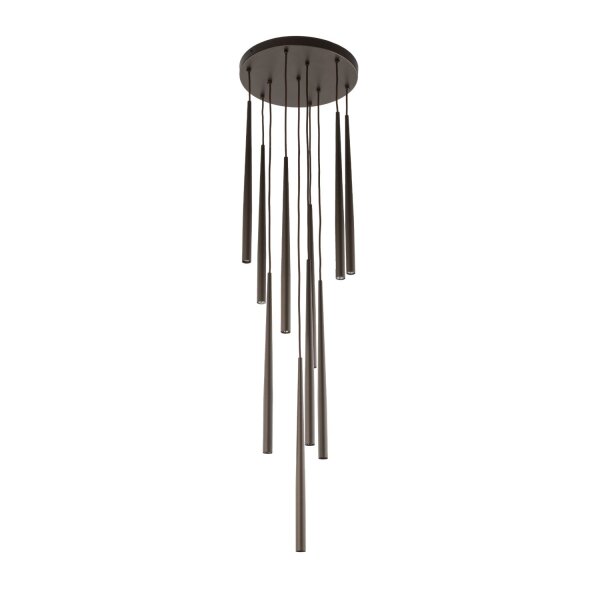 Pendelleuchte Braun B:35 cm 10-flmg G9 Stahl Zylinder