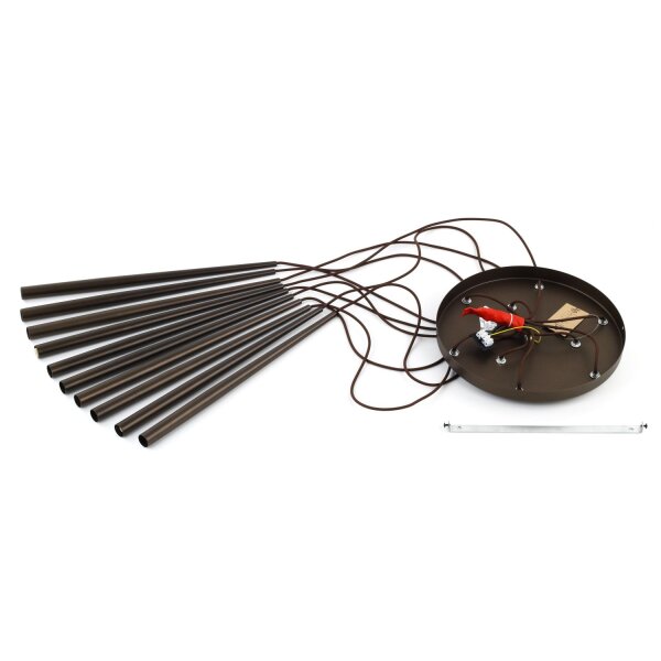 Pendelleuchte Braun B:35 cm 10-flmg G9 Stahl Zylinder