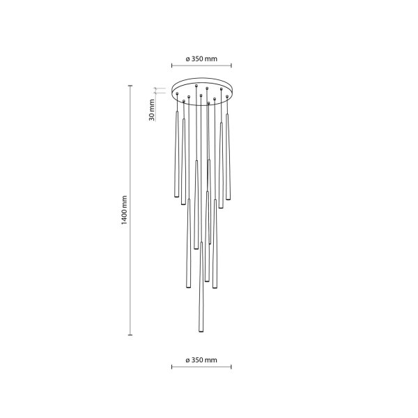 Pendelleuchte Braun B:35 cm 10-flmg G9 Stahl Zylinder