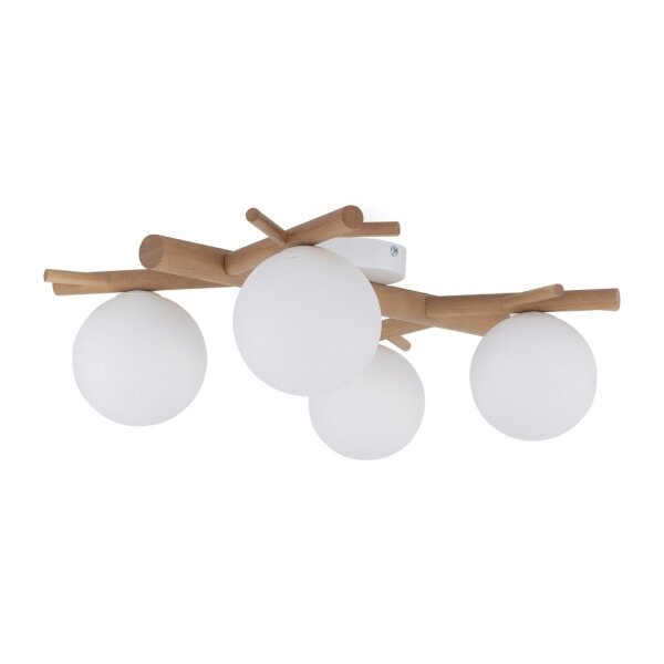 Deckenleuchte Holz Weiß G9 L:70 cm Skandinavisch