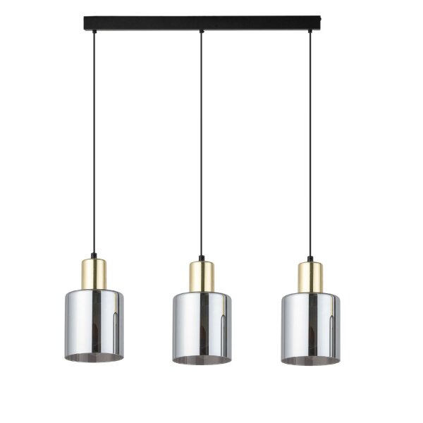 Hängelampe Gold Graphit Glas 3-flammig 73 cm E27