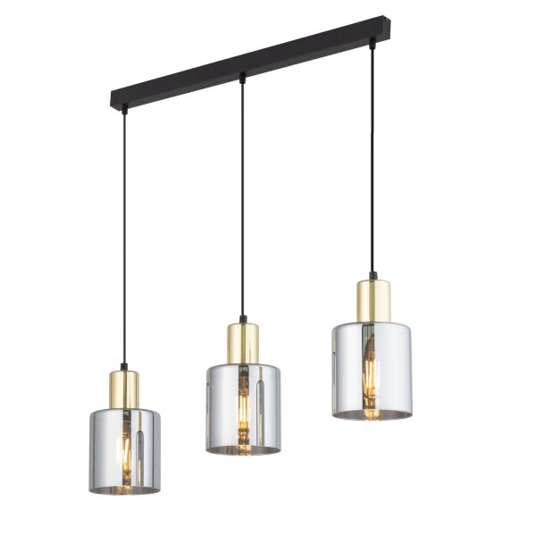 Hängelampe Gold Graphit Glas 3-flammig 73 cm E27