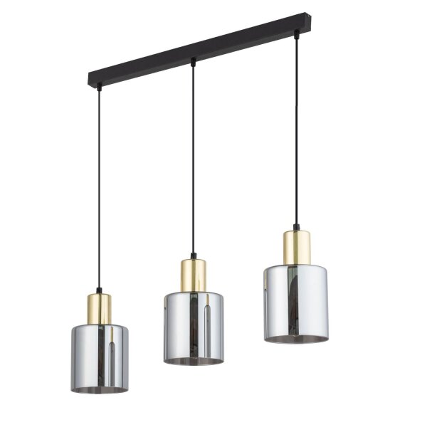 Hängelampe Gold Graphit Glas 3-flammig 73 cm E27