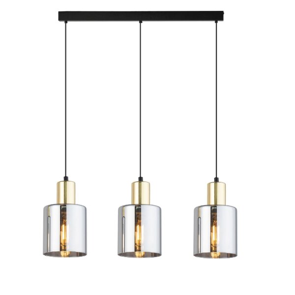 Hängelampe Gold Graphit Glas 3-flammig 73 cm E27