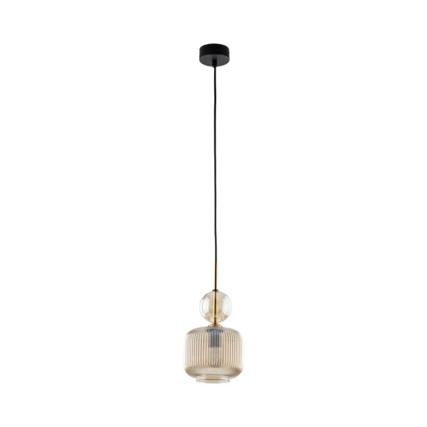 Pendelleuchte Glas in Cognac B:15 cm E14 stilvoll