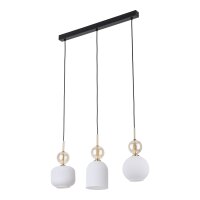 Hängelampe Schwarz Weiß Gold 3-flammig L:65 cm...