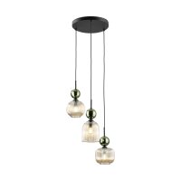 Pendelleuchte Grün Cognac Glas B:41 cm E14 stilvoll
