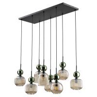 Hängelampe Grün Cognac Glas L:95 cm E14 8-flammig