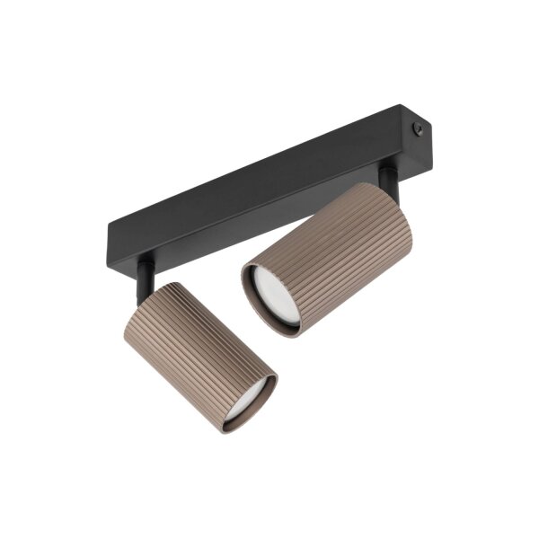 Deckenstrahler Braun Schwarz Metall 44 cm GU10 2-flmg
