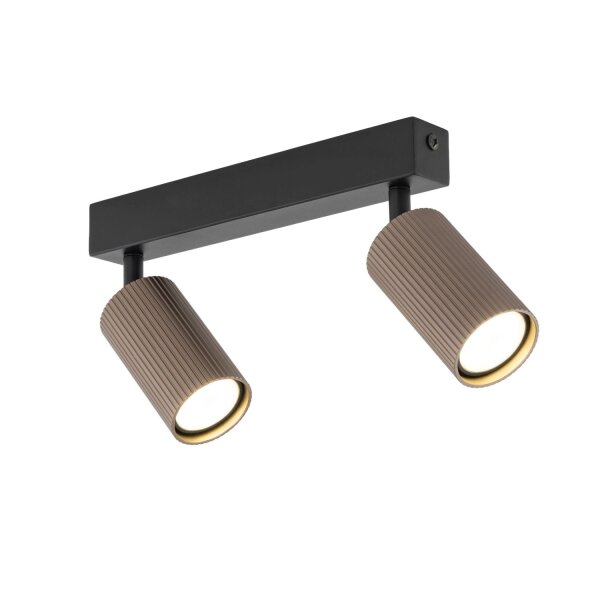 Deckenstrahler Braun Schwarz Metall 44 cm GU10 2-flmg