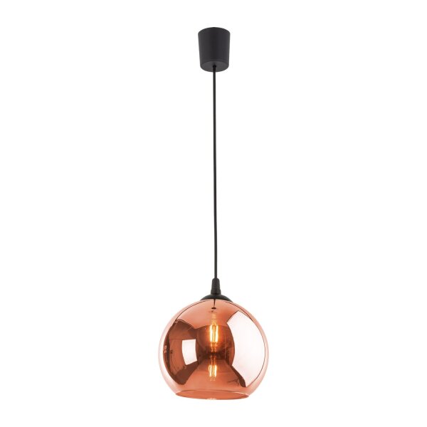 Pendelleuchte Glas in Kupfer Ø25 cm Schwarz E27 Modern