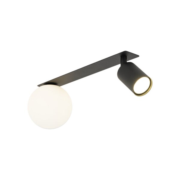 Deckenspot flexibel Glas Metall Schwarz 43 cm GU10 Glas